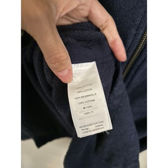 J.Crew Sweatshirt Women's Small Navy Long Sleeve Fleece Pullover Round Neck - Picture 8 of 9